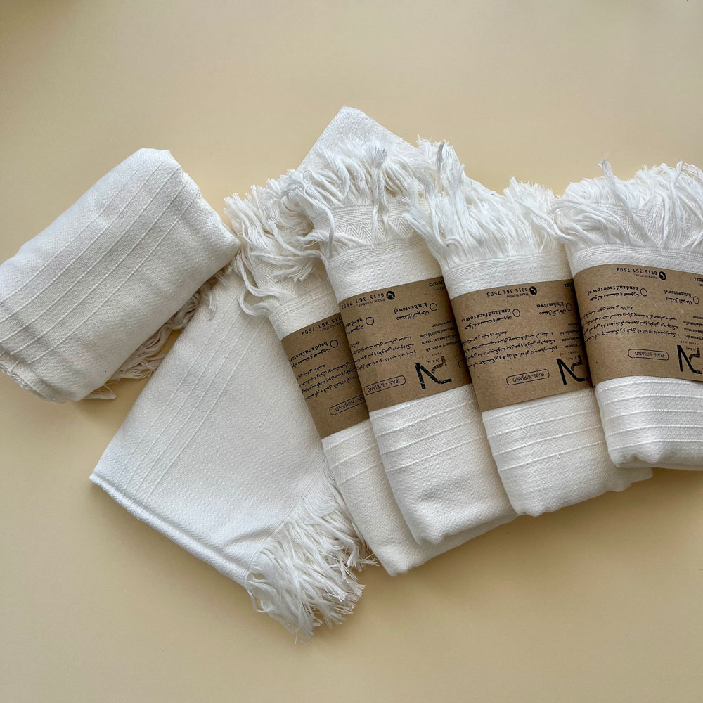 حوله مسافرتی دست‌بافت پنبه‌ای پنبه ناز سبک و طبیعی