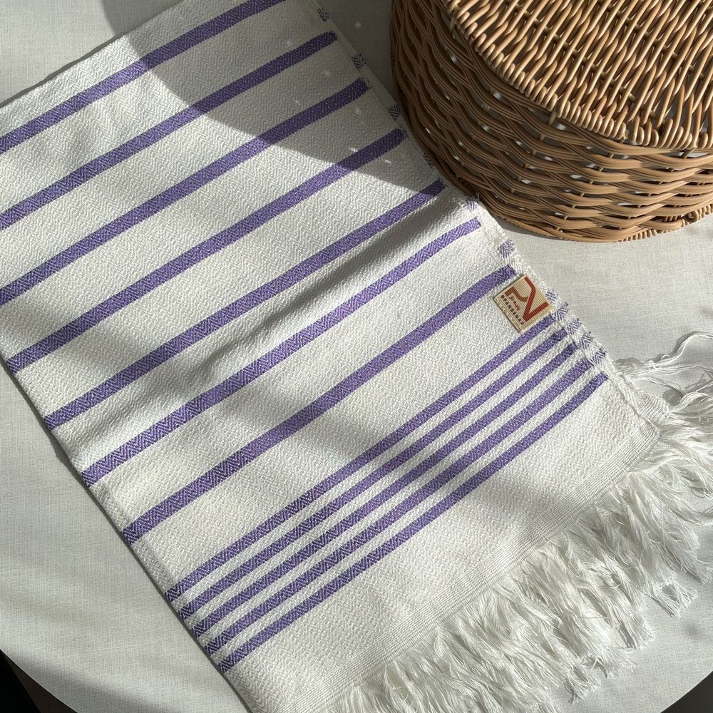 حوله دست و صورت سنتی دست‌بافت نخی پنبه ناز